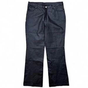 Vintage Metro Style Black 100% Leather Pants Moto Motorcycle‎ Lined Women's 10
